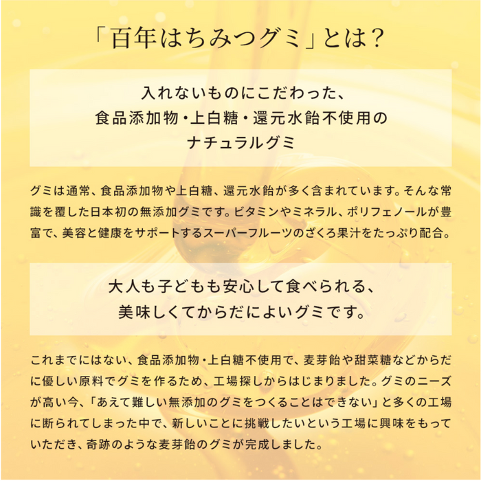 【だいじょうぶなもの】百年はちみつグミ＜ざくろ味＞ 5袋