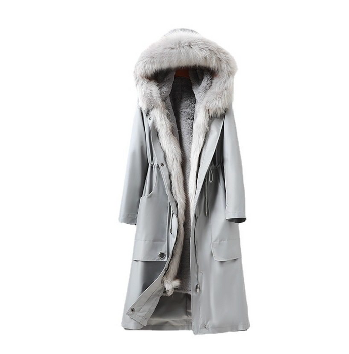 フードファー付きロングコート