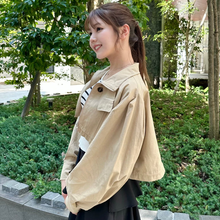 前ボタン付きクロップドジャケット — tonarini