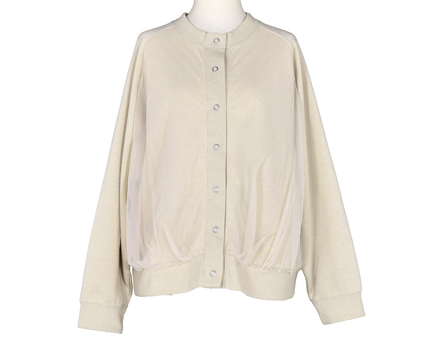 【LILASIC】ﾁｭｰﾙﾚｲﾔｰﾄﾞ裏起毛ｶｰﾃﾞｨｶﾞﾝ_SKHW5642