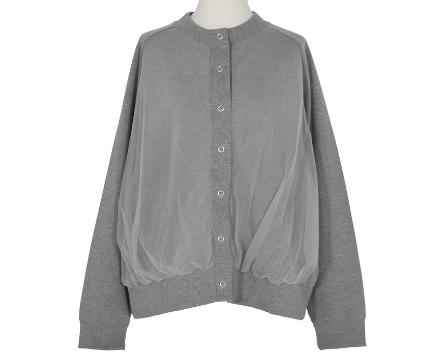 【LILASIC】ﾁｭｰﾙﾚｲﾔｰﾄﾞ裏起毛ｶｰﾃﾞｨｶﾞﾝ_SKHW5642