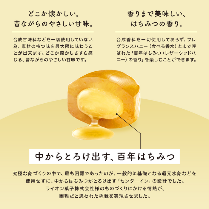 百年はちみつのど飴（レザーウッドハニー + ハーブキャンディ）＜ゆず味＞【8袋セット】