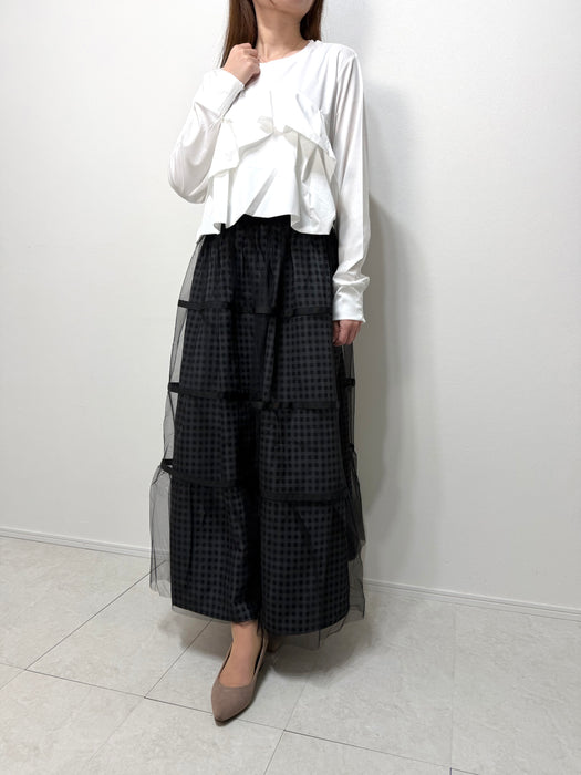 【hunch】チュール×Tプリントフレアスカート_WQN5274