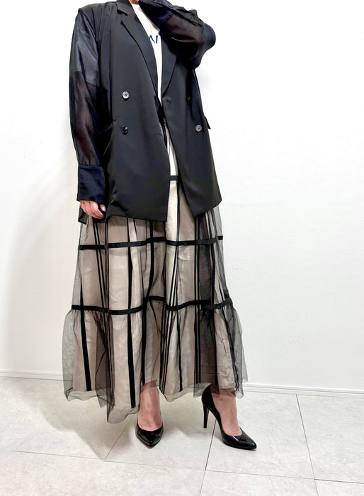 【hunch】チュール×Tプリントフレアスカート_WQN5274